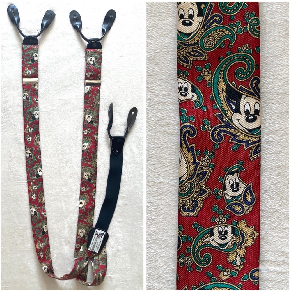 Vintage Mickey Mouse Suspenders - Balancine Presents The Tie Works Made in USA